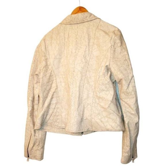 Vintage Scully Leather Beige Distressed Zipper Jacket - Picture 3 of 10